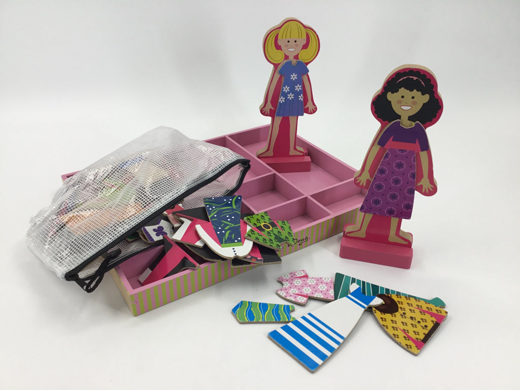 Melissa & Doug Abby & emma Magnetic Wooden Dress Up Dolls