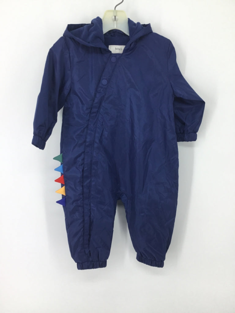 M&S Baby Child Size 9-12 Months Blue Dinosaur Jacket - boys
