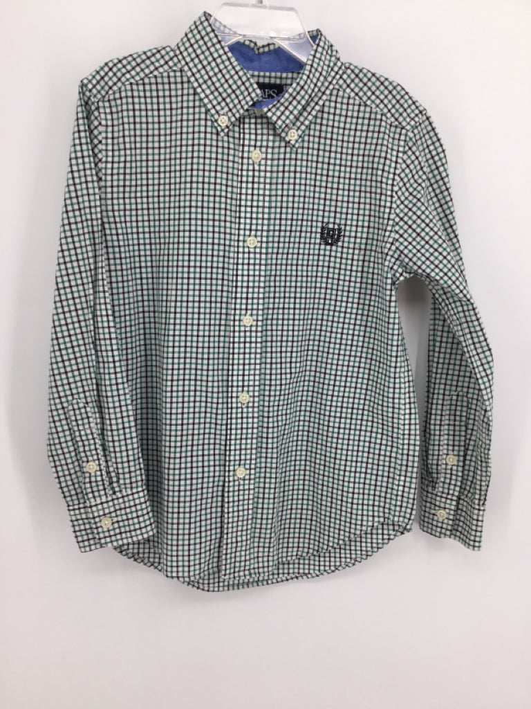 Chaps Child Size 6 Green Checkered Shirt - boys
