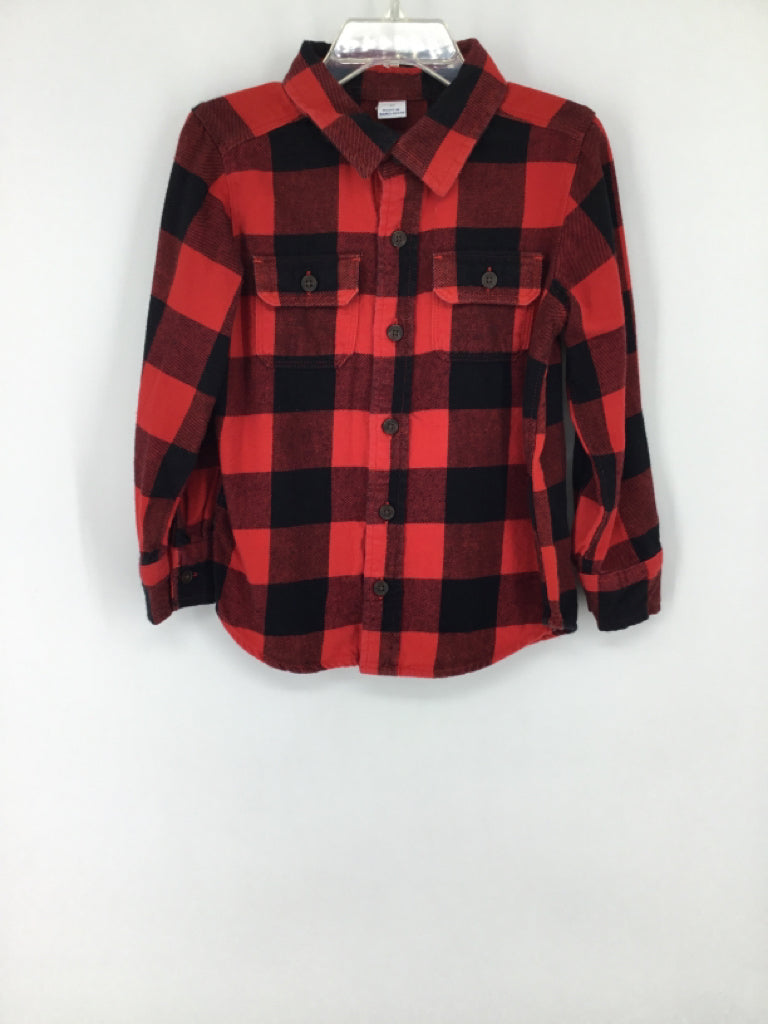 Old Navy Child Size 4 Red Checkered Shirt - boys