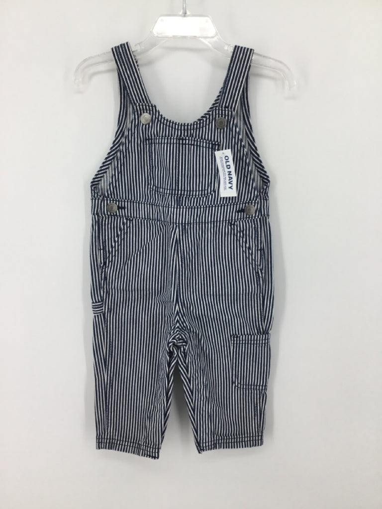 Old Navy Child Size 6-12 Months Blue Stripe Overalls - boys