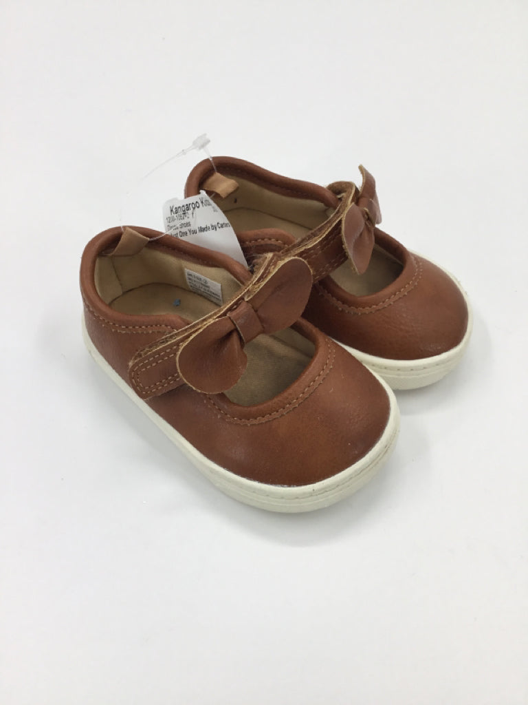 Just One You Made by Carters Child Size 3 Toddler Brown Dress Shoes