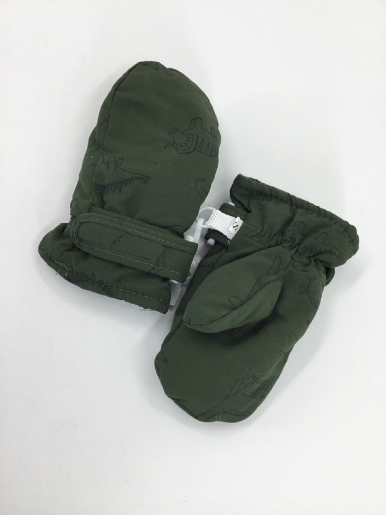 brandless Child Size Infant Green Dinosaur Gloves
