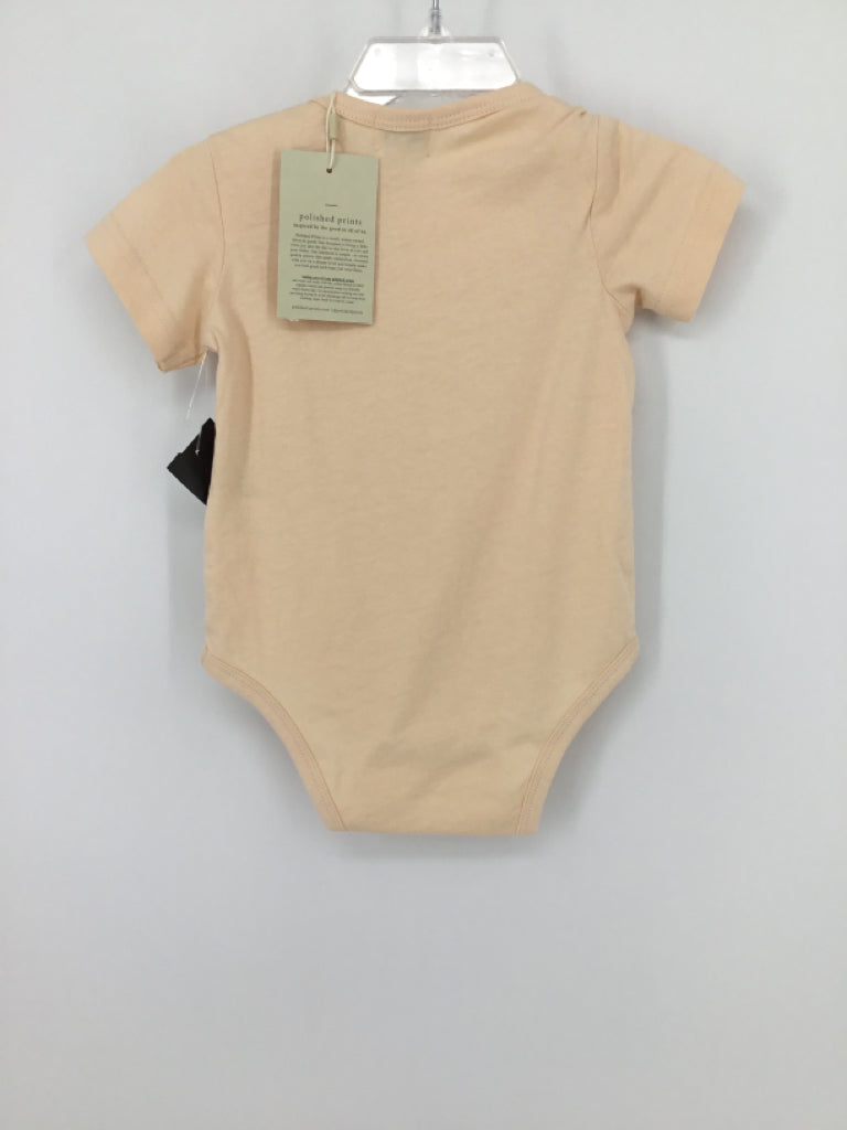 Polished Prints Child Size 12 Months Peach Onesie