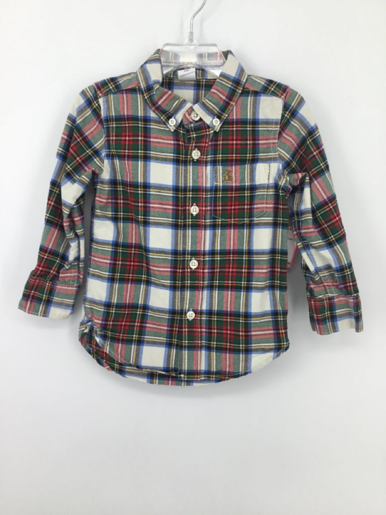 Baby Gap Child Size 2 Multi-Color Plaid Shirt - boys