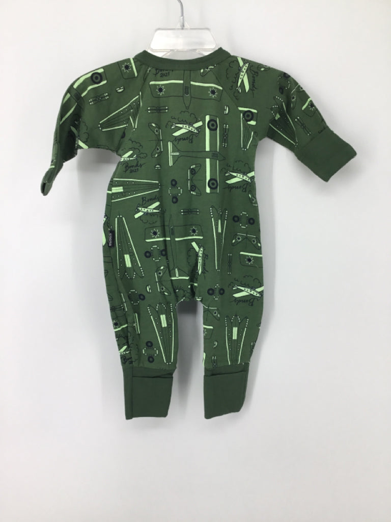 Wondersuit Child Size Newborn Green Print Pajamas - boys