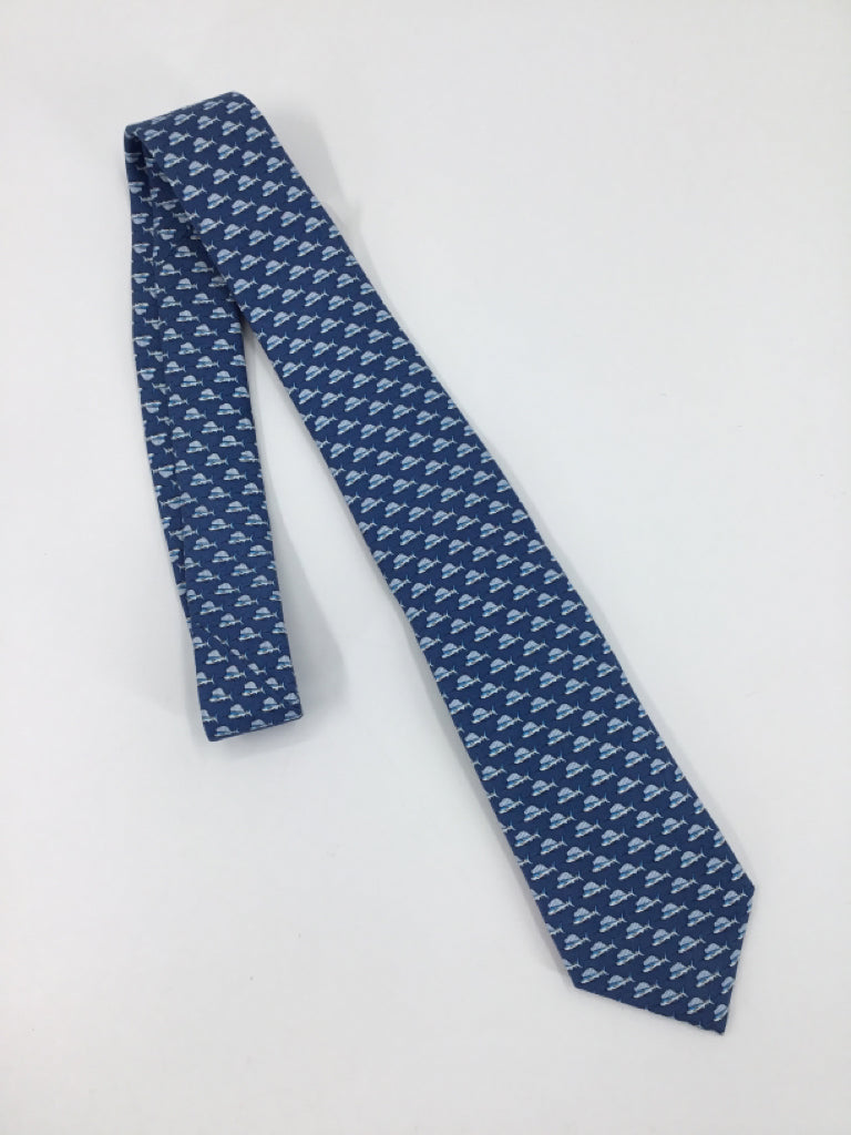 vineyard vines Blue Swordfish Print Silk Necktie