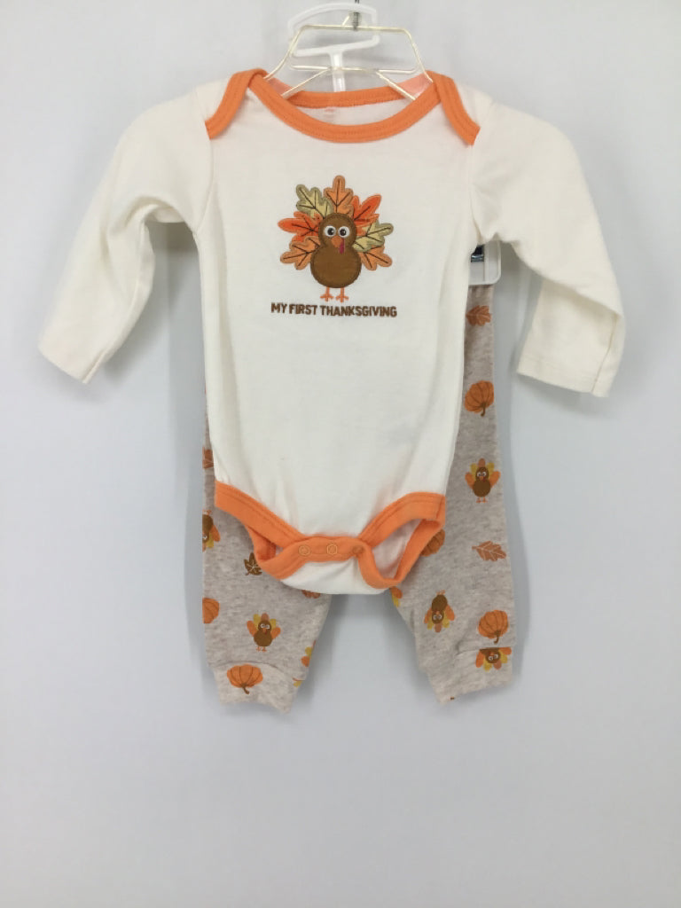 Chickpea Child Size 3-6 Months Orange Thanksgiving Outfit
