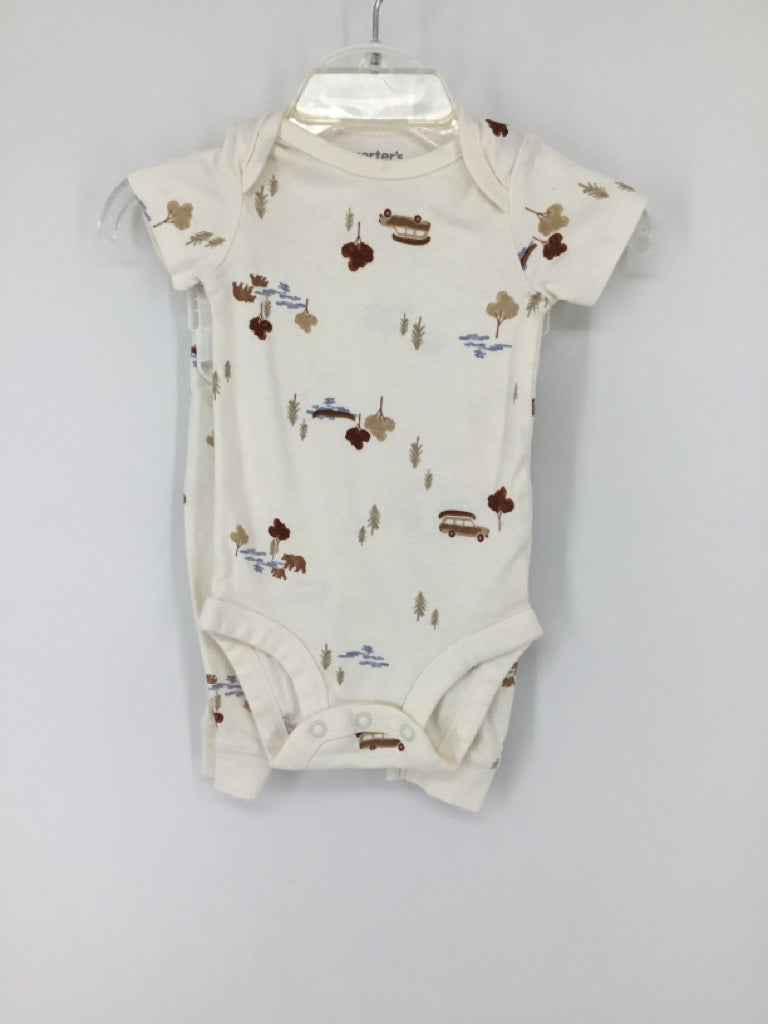 Just One You Made by Carters Child Size 3 Months White Print Outfit - boys