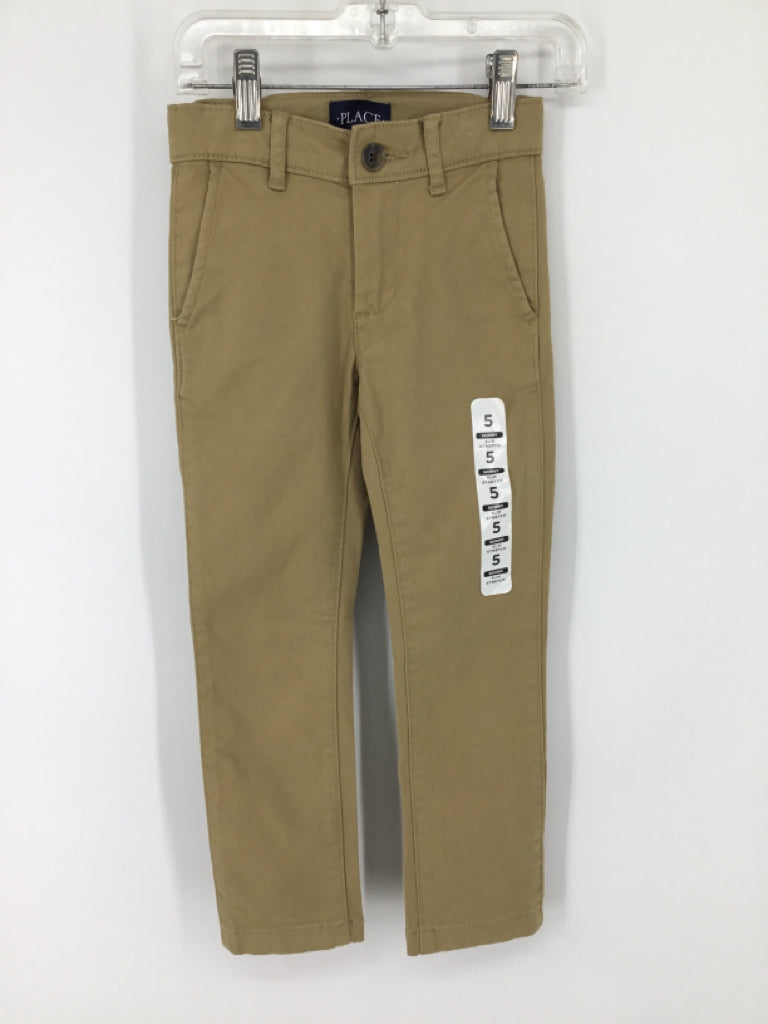 Childrens Place Child Size 5 Tan Solid Pants - boys