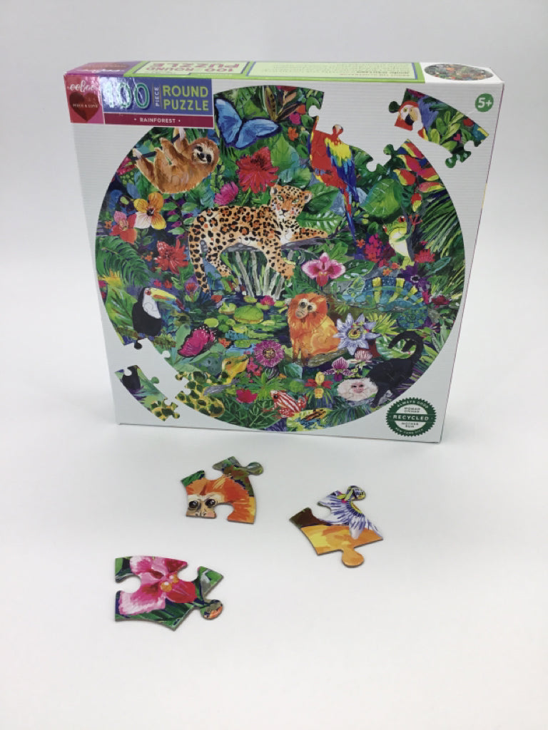 eeBoo Round Rainforest Puzzle - 100 pcs