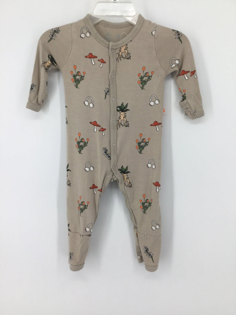 Kyte Child Size 0-3 Months Tan Print Pajamas - boys