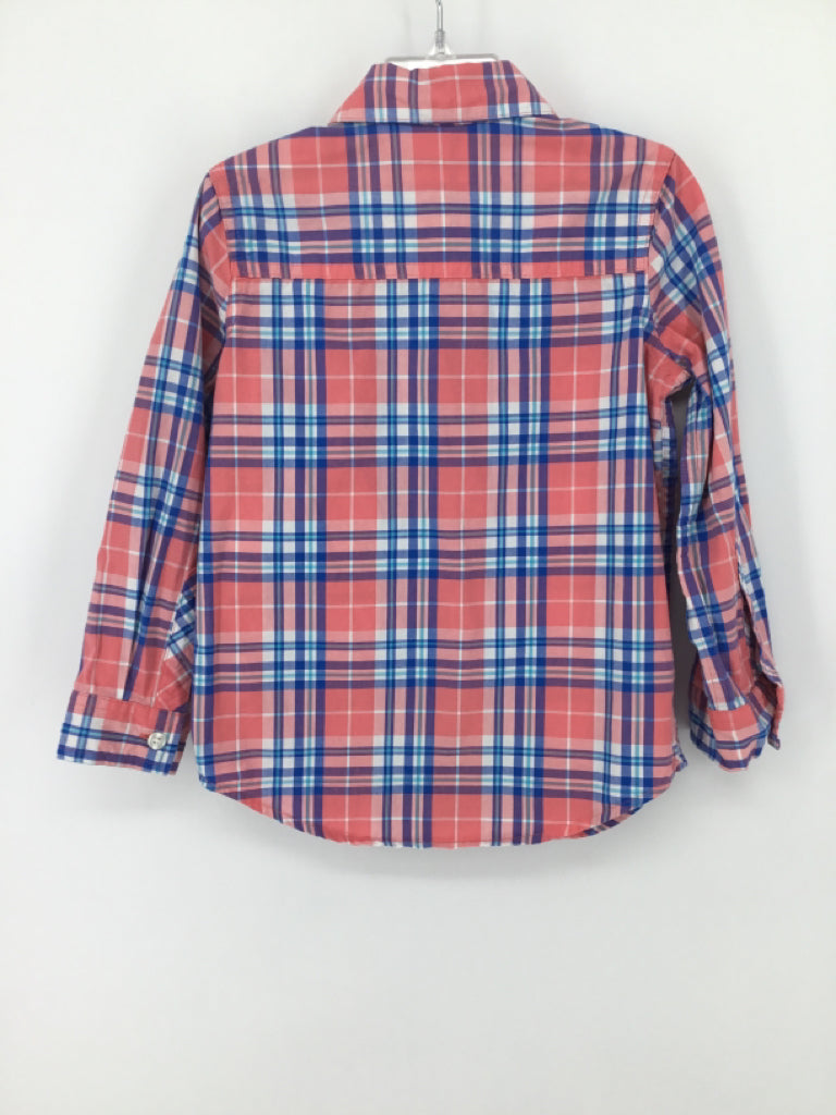 Gap Kids Child Size 4 Blue Plaid Shirt - boys