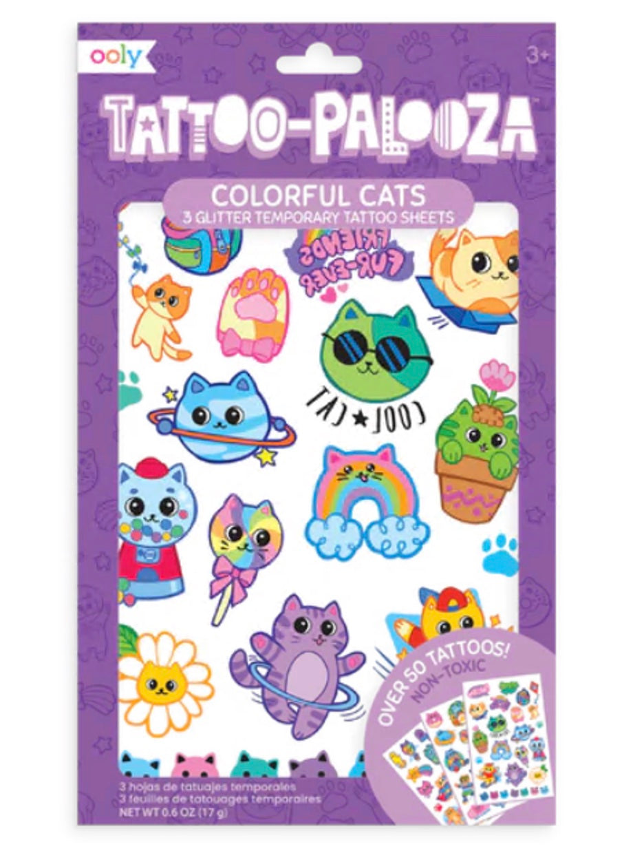 Ooly Colorful Cats Temporary Glitter Tattos