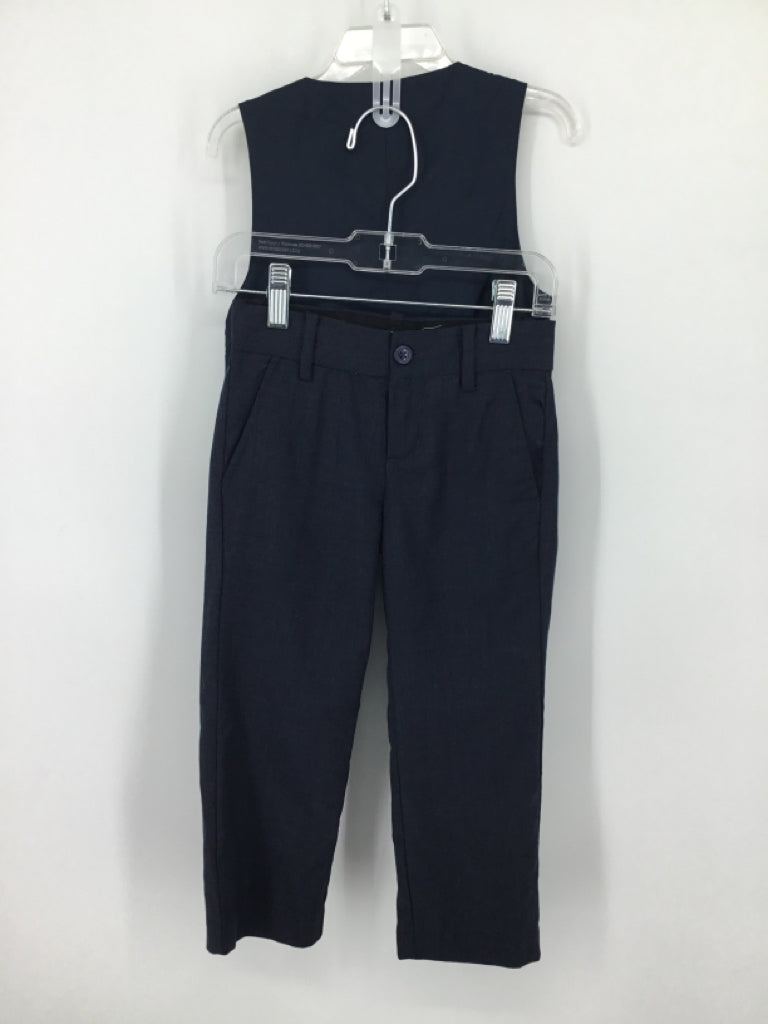 Janie and Jack Child Size 3 Navy Solid Suit - boys