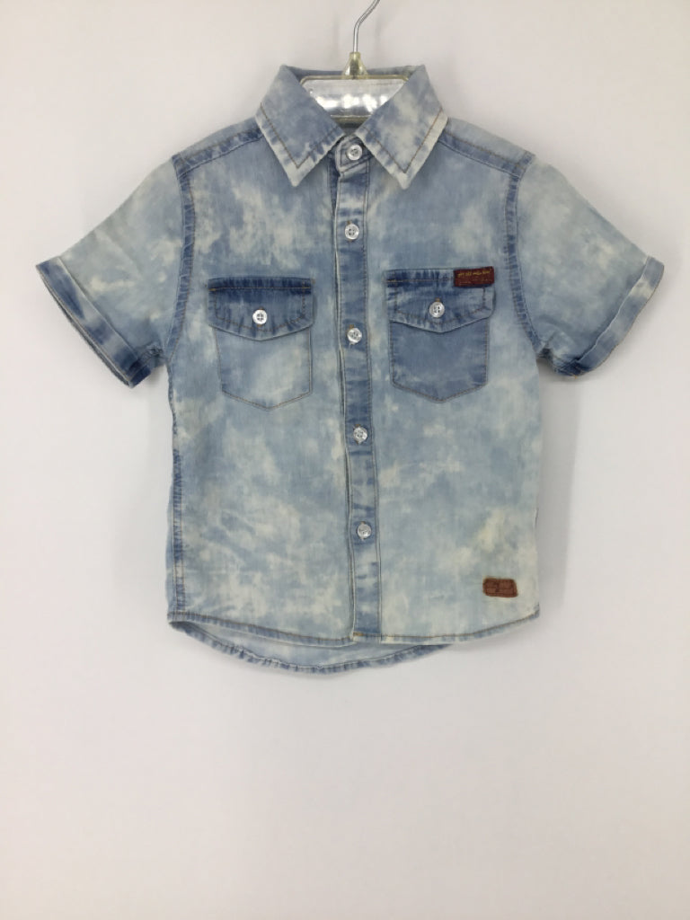 7 for all Mankind Child Size 3 Blue Solid Shirt - boys