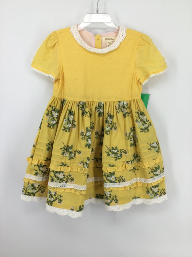 Matilda Jane Clothing Child Size 4 Yellow Dress - girls