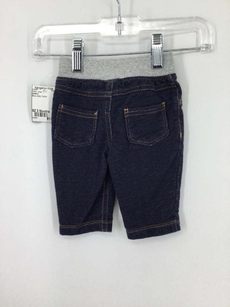 Carter's Child Size 3 Months Blue Solid Pants - boys
