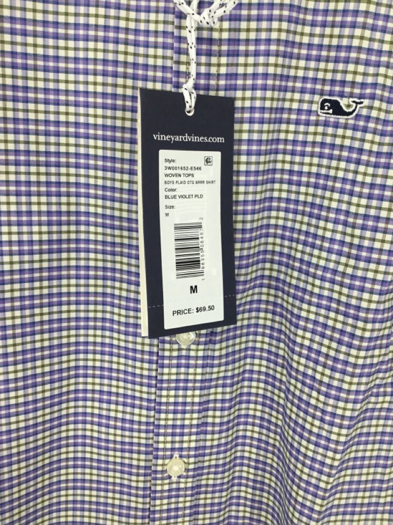 vineyard vines Child Size 12 Purple Plaid Shirt - boys