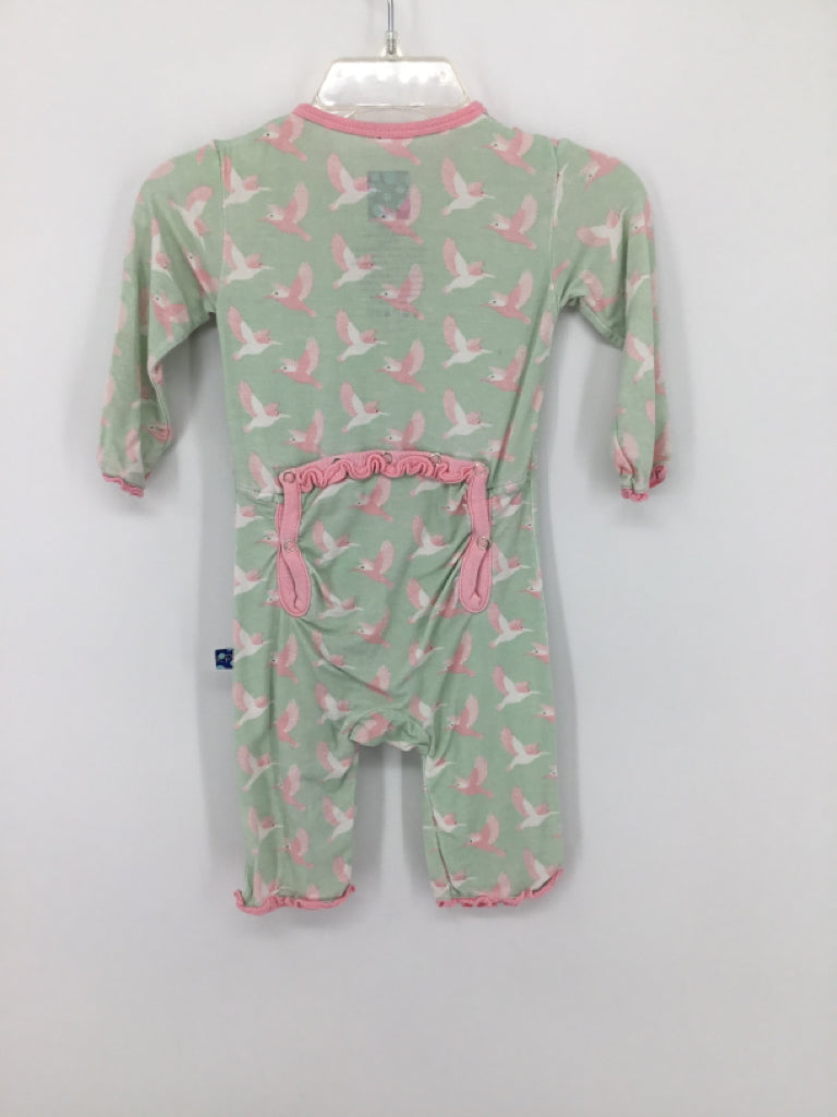 Kickee Pants Child Size 0-3 Months Green Pajamas - girls