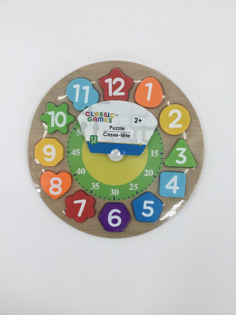 Classic Games Wooden Clock Shape Sorting Puzzle