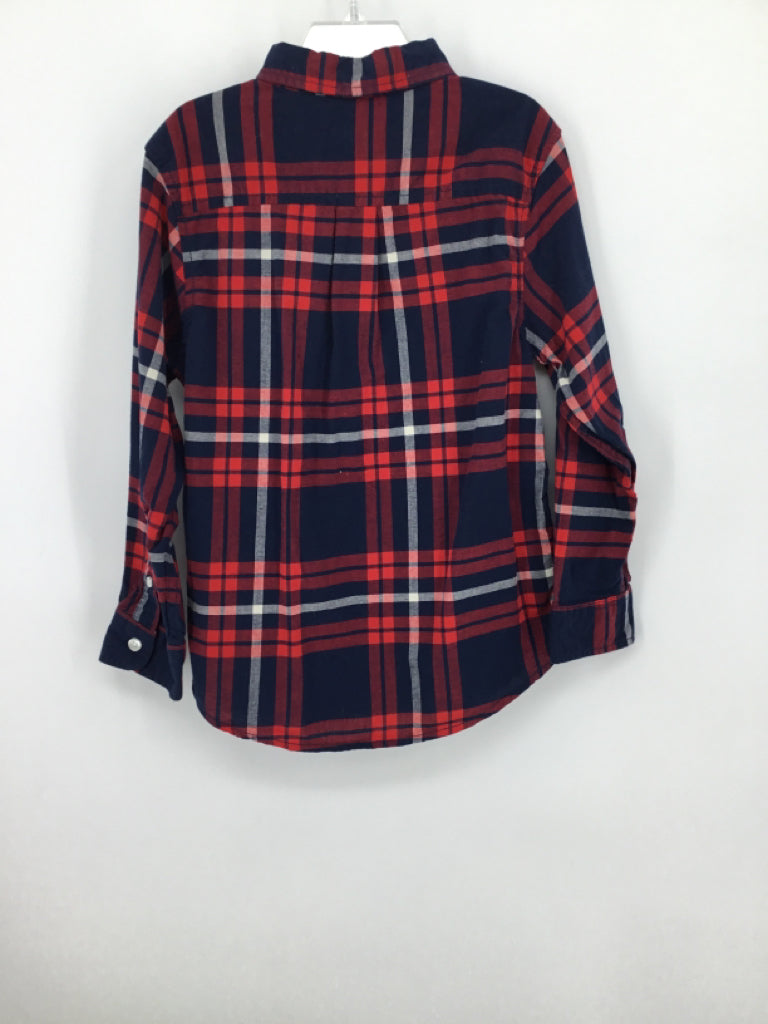 Cat & Jack Child Size 6 Navy Plaid Shirt - boys