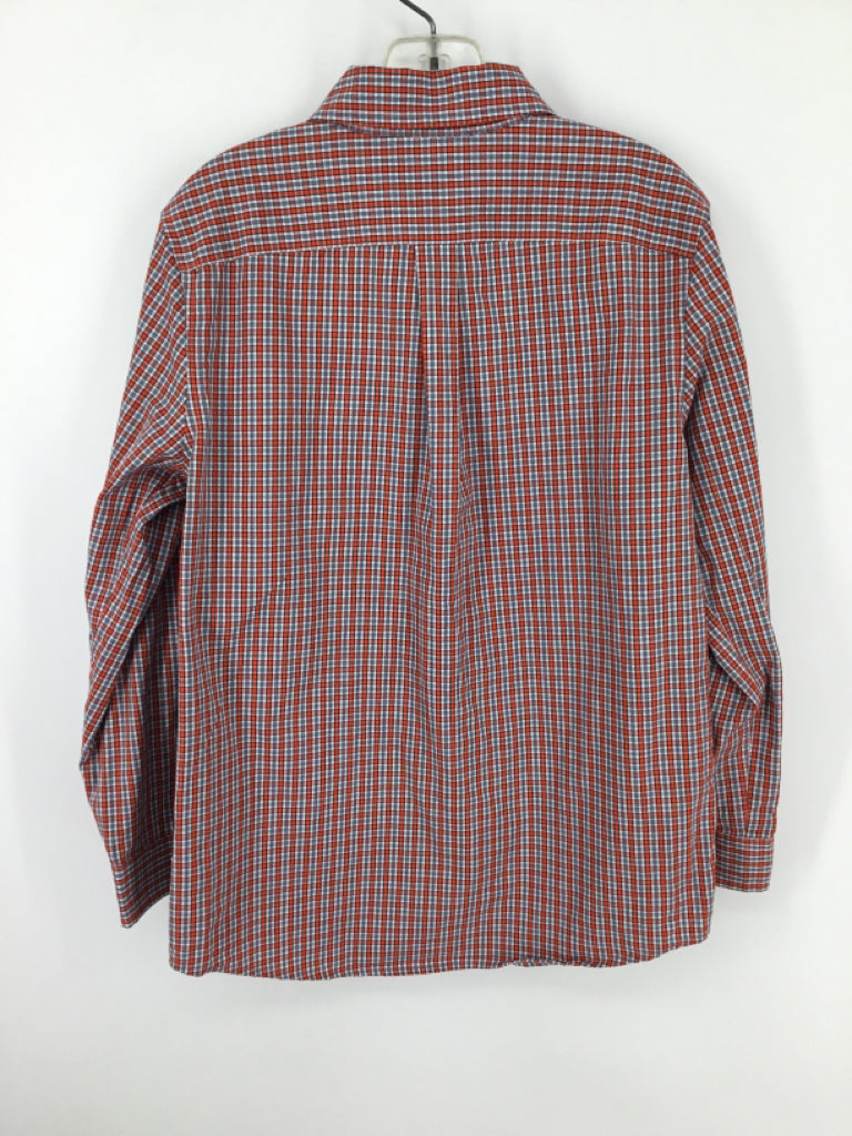 vineyard vines Child Size 7 Orange Plaid Shirt - boys