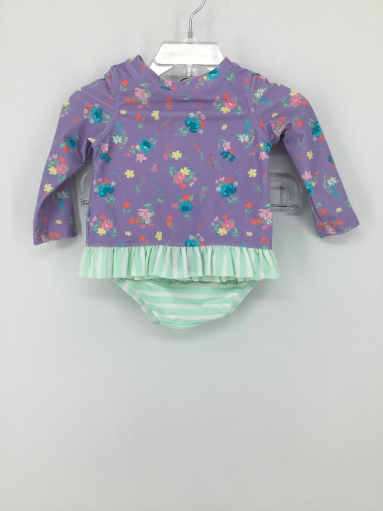 Ruffle Butts Child Size 12-18 Months Purple Swimwear - girls