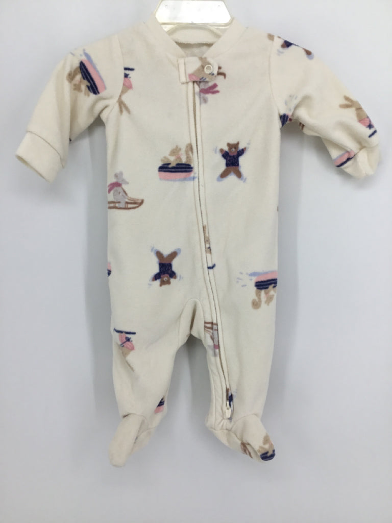 Carter's Child Size 3 Months Cream Sleepers