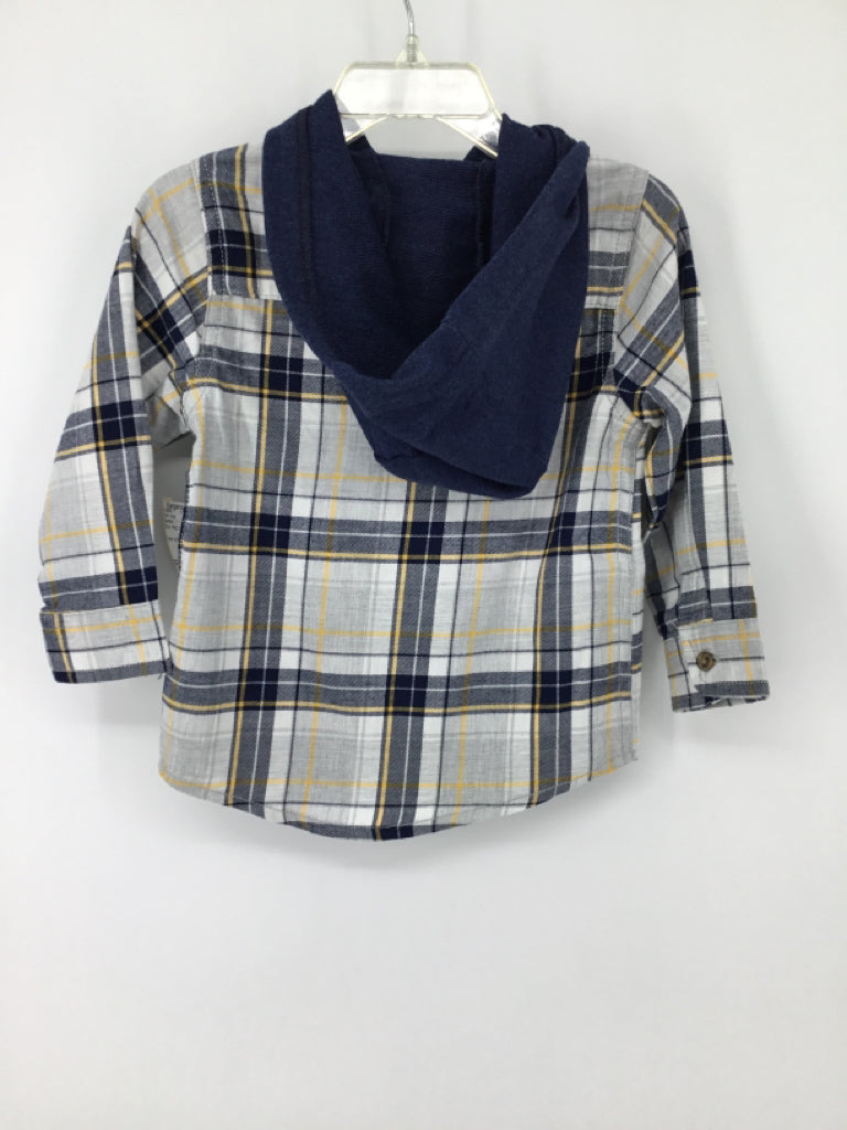 Carter's Child Size 18 Months Blue Plaid Shirt - boys