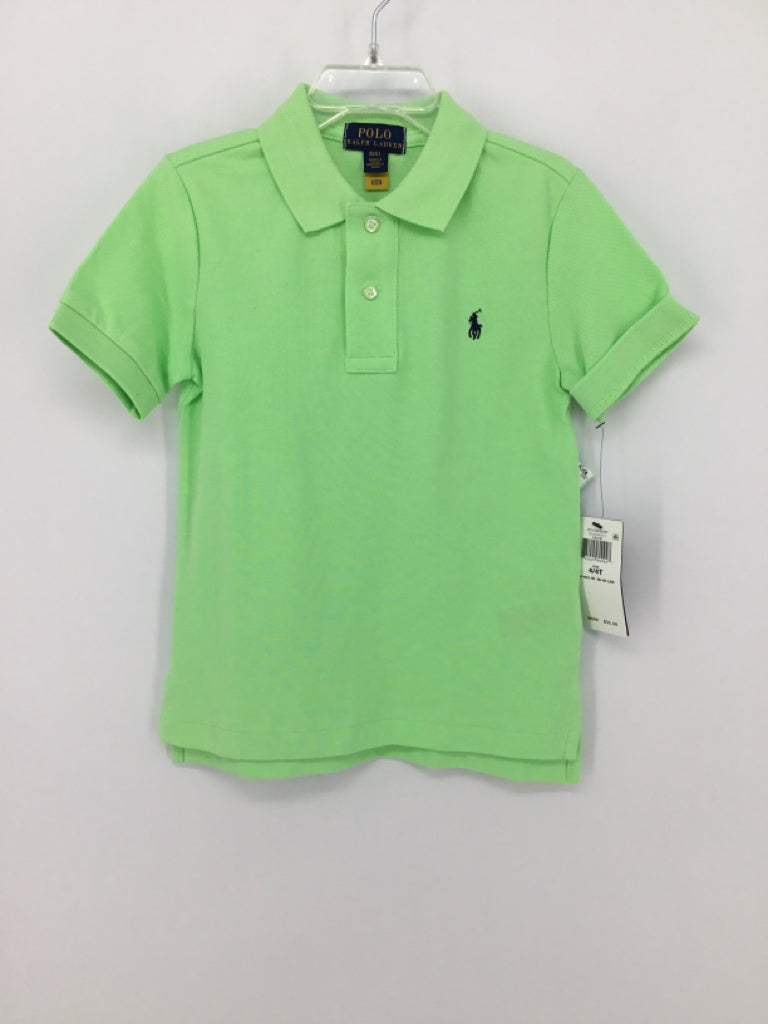 Ralph Lauren Child Size 4 Green Solid Shirt - boys