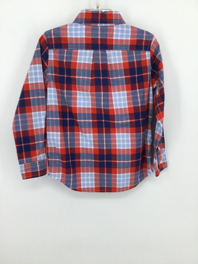 Janie and Jack Child Size 4 Red Plaid Shirt - boys