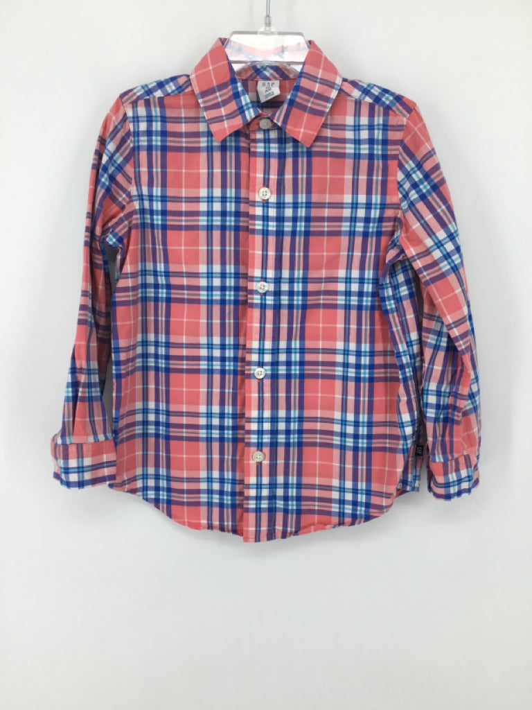 Gap Kids Child Size 4 Blue Plaid Shirt - boys