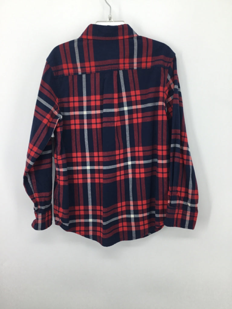 Cat & Jack Child Size 6 Navy Plaid Shirt - boys