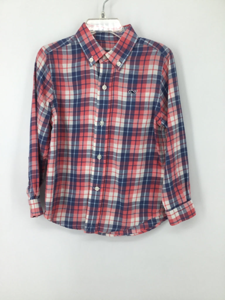 vineyard vines Child Size 4 Pink Plaid Shirt - boys