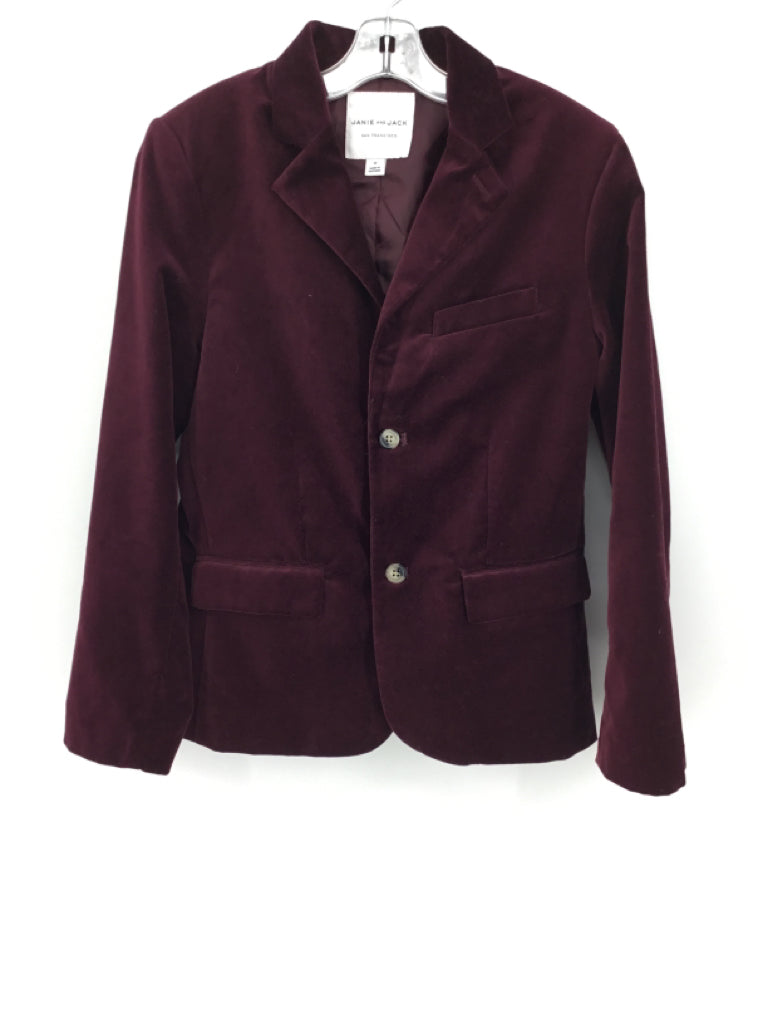 Janie and Jack Child Size 12 Burgundy Solid Blazer - boys