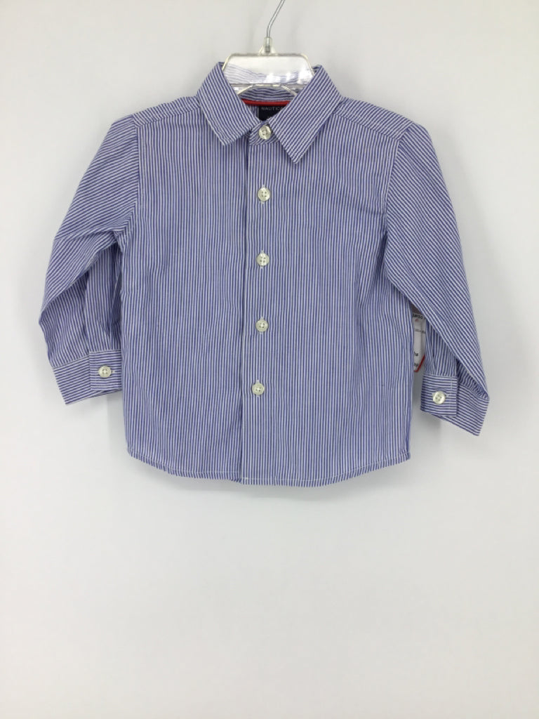 Nautica Child Size 18 Months Blue Stripe Shirt - boys