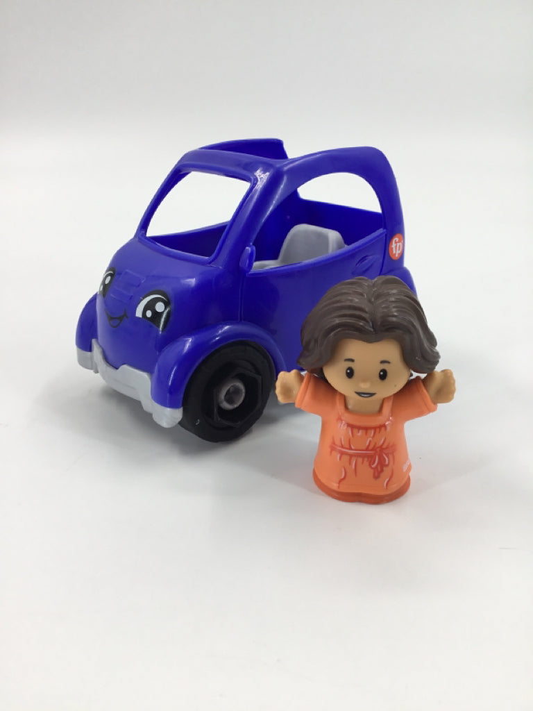 Fisher Price Little People Blue Electric Vehicle and Figure