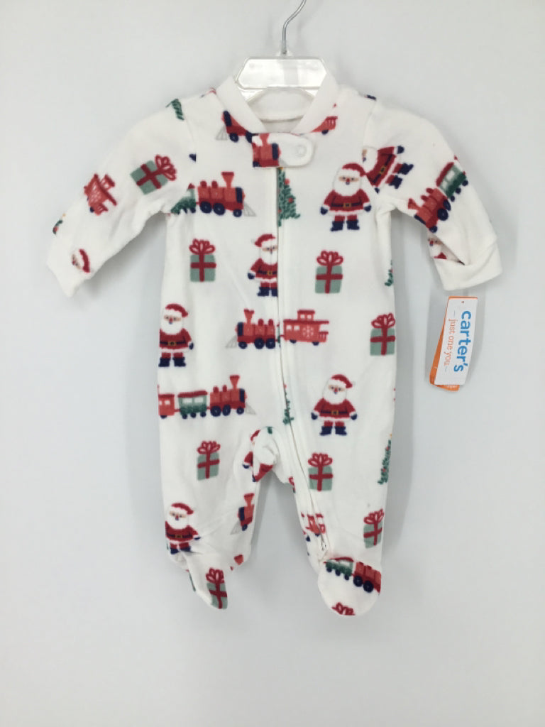 Just One You Made by Carters Child Size 3 Months White Christmas Sleeper