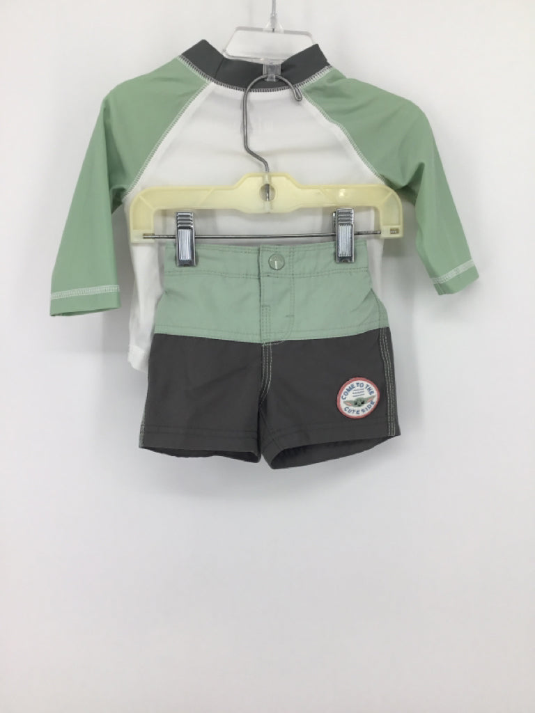 Baby Gap + Star Wars Child Size 0-6 Months Green Character Swimwear - boys