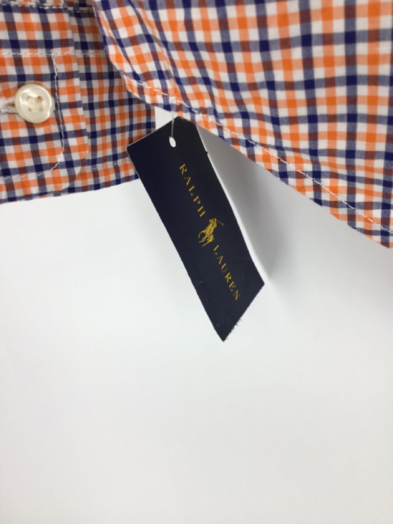 Ralph Lauren Child Size 6 Orange Plaid Shirt - boys