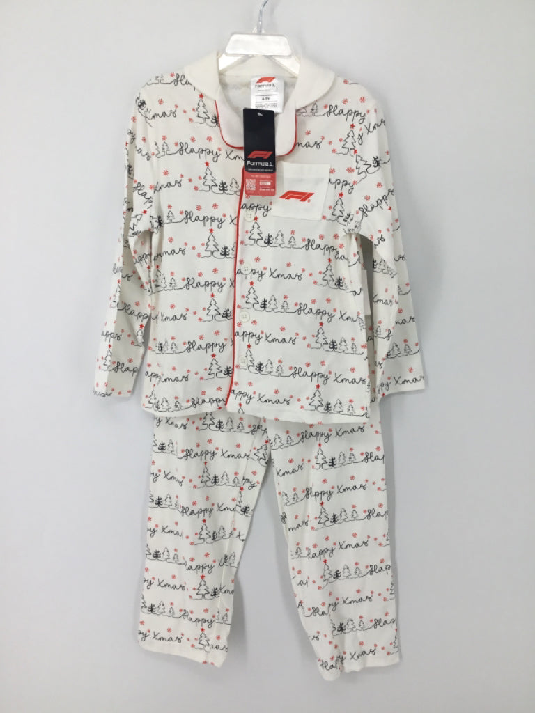 Formula 1 Child Size 4 White Christmas Pajamas