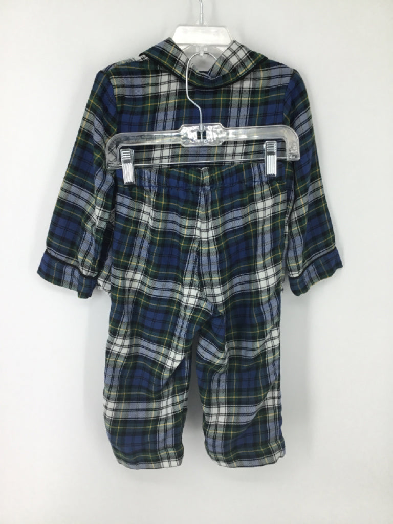 Baby Gap Child Size 2 Blue Plaid Pajamas - boys