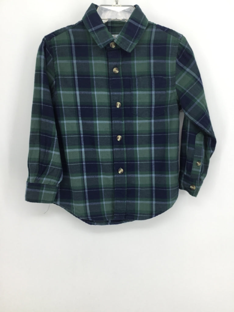 Class Club Child Size 4 Green Plaid Shirt - boys