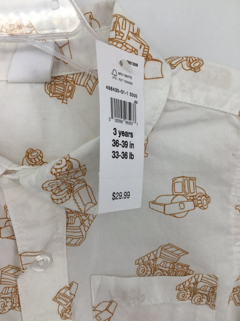 Baby Gap Child Size 3 White Print Shirt - boys