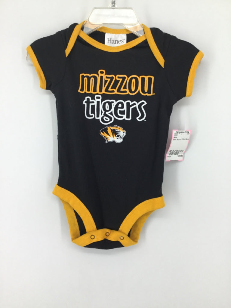 Hanes Child Size 6-9 Months Black Onesie