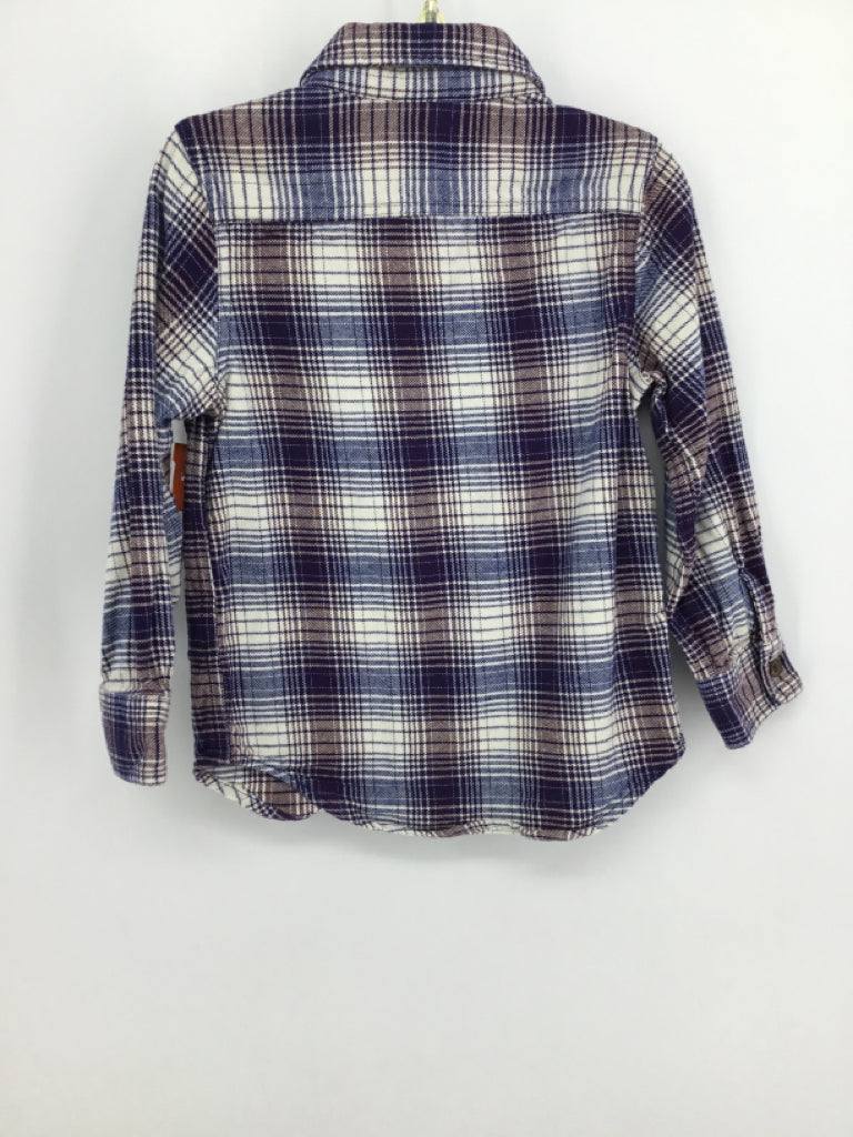 Baby Gap Child Size 4 Purple Plaid Shirt - boys