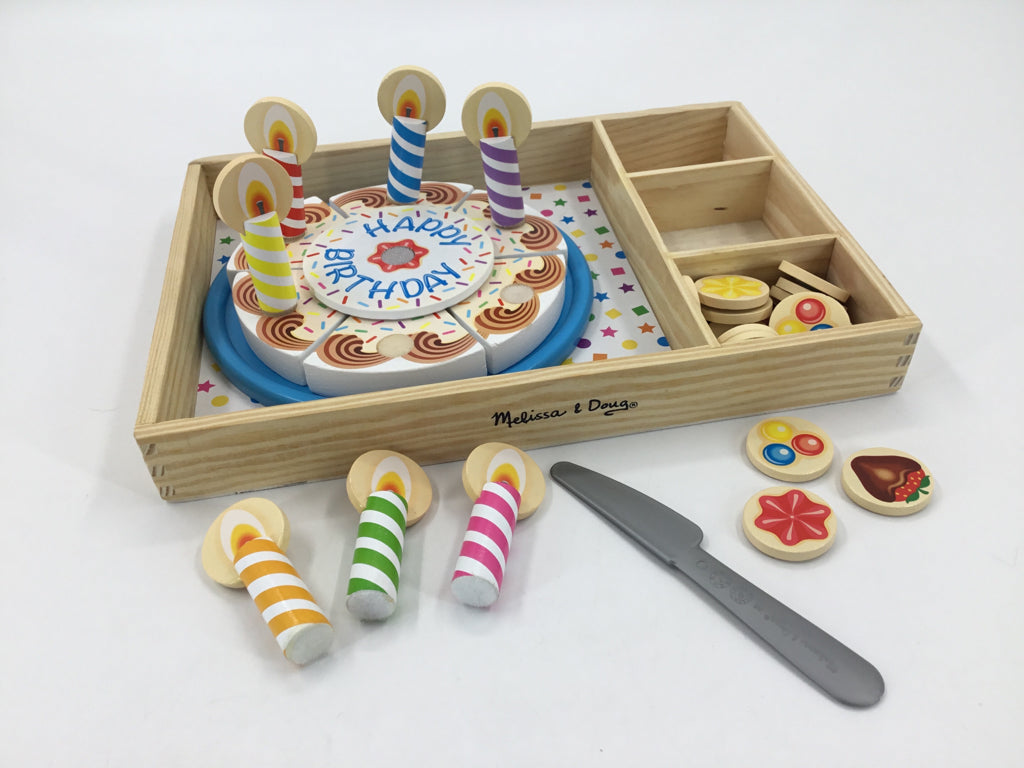 Melissa & Doug Wooden Birthday Cake Playset