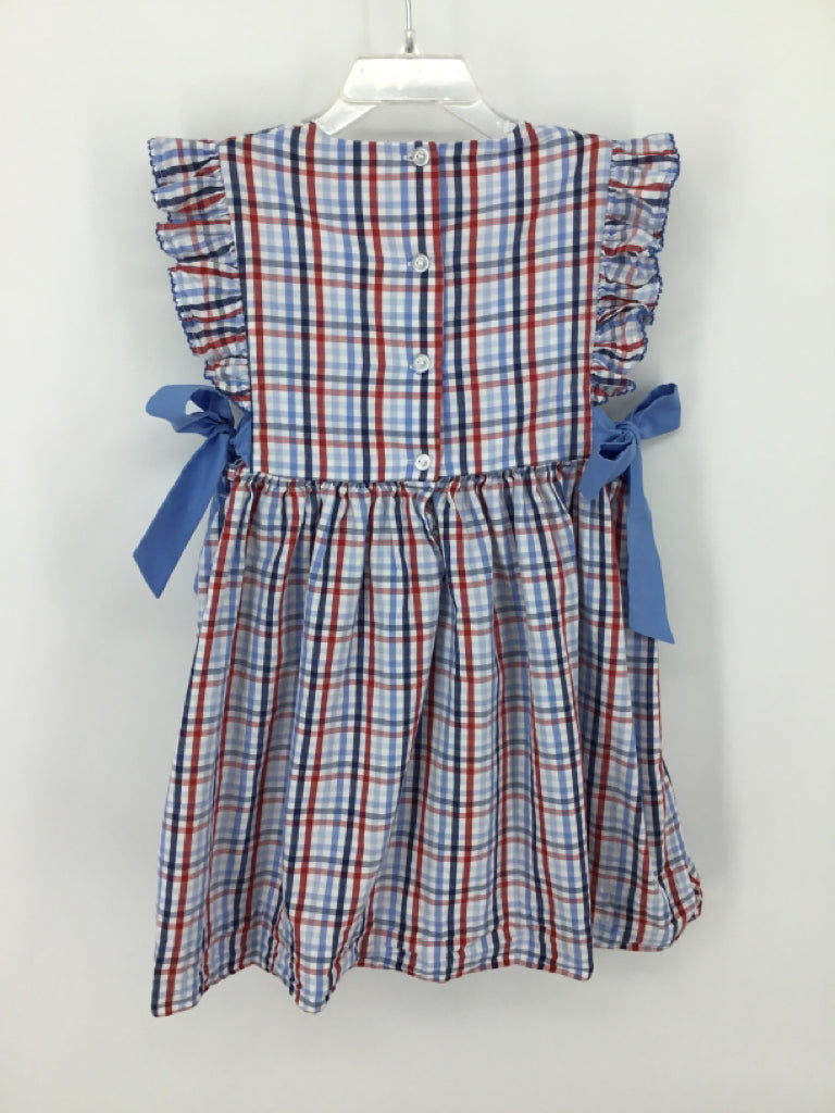 Southern Smocked Co Child Size 5 Blue Stars & Stripes Dress