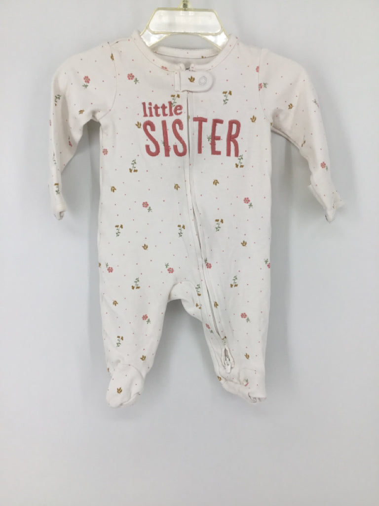 Carter's Child Size 3 Months White Sleepers